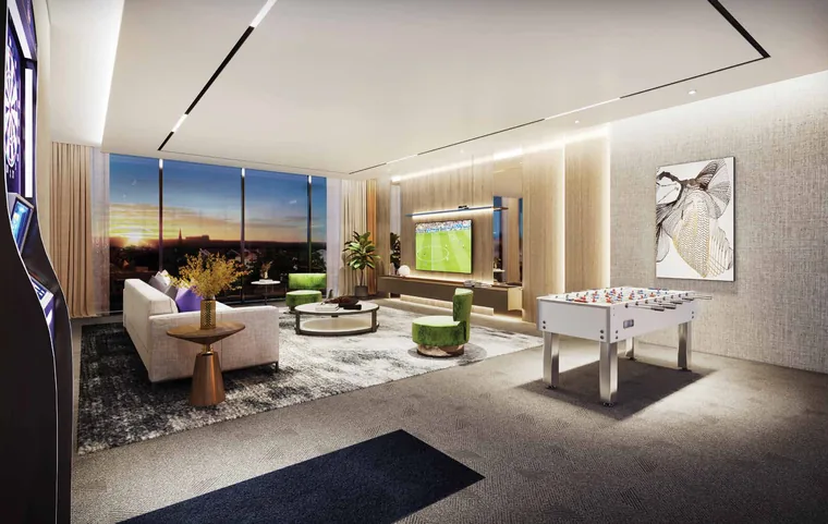 Clubhouse lounge and games area at Belgravia Ace