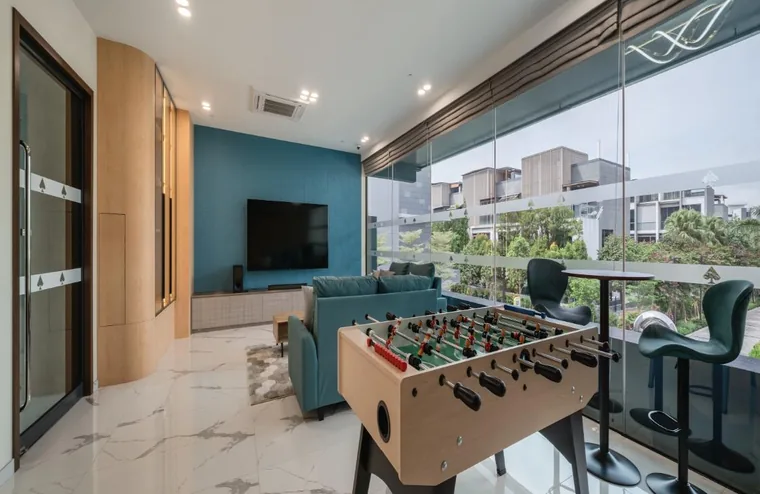 Function room with games area at the Belgravia Ace clubhouse