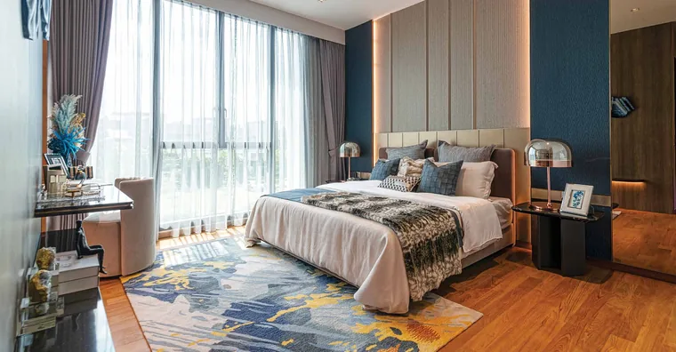 Master bedroom at Belgravia Ace with walk-in wardrobe