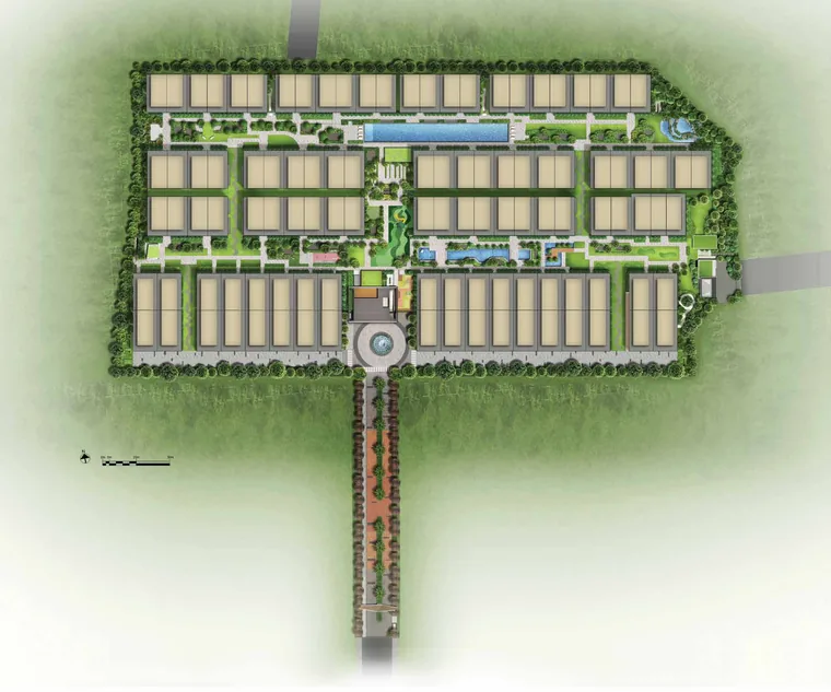 Belgravia Ace site plan drawing showing the estate layout and facility zones